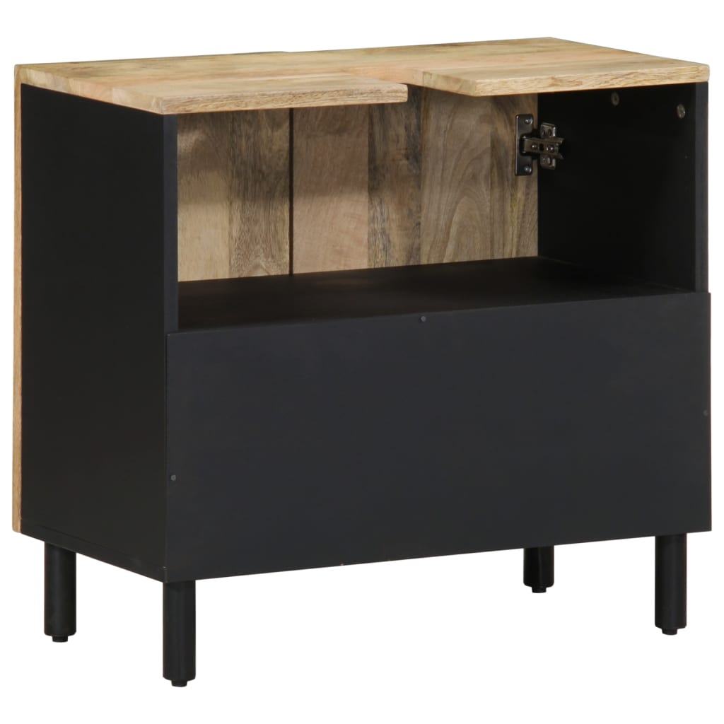 Washbasin Cabinet Black 62x33x58 cm Solid Mango Wood