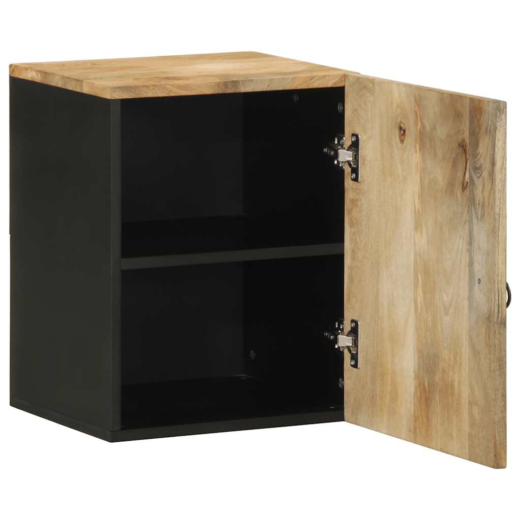 Bathroom Wall Cabinet Black 38x33.5x48 cm Solid Mango Wood