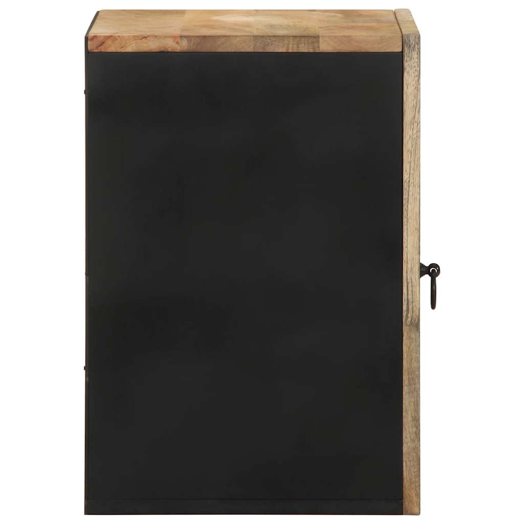 Bathroom Wall Cabinet Black 38x33.5x48 cm Solid Mango Wood