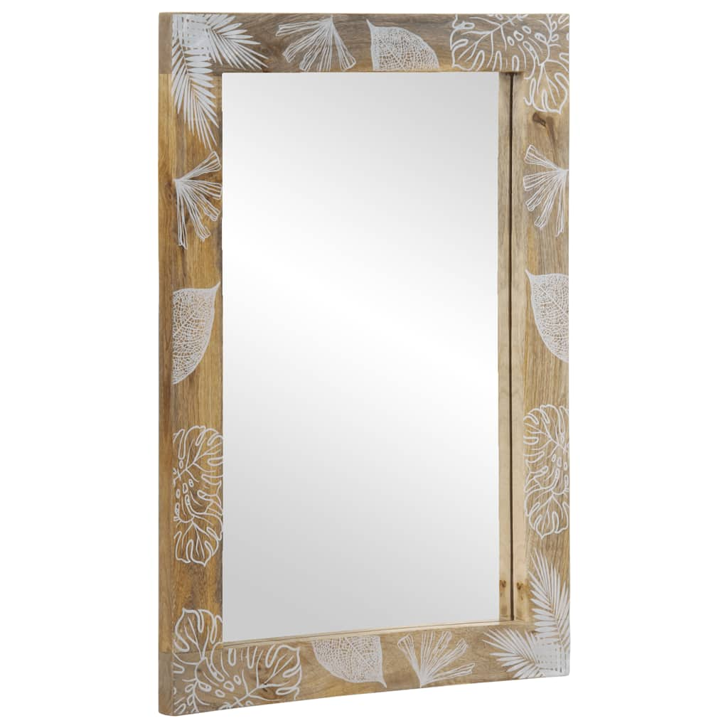 Bathroom Mirror Grey 50x3x70 cm Solid Mango Wood