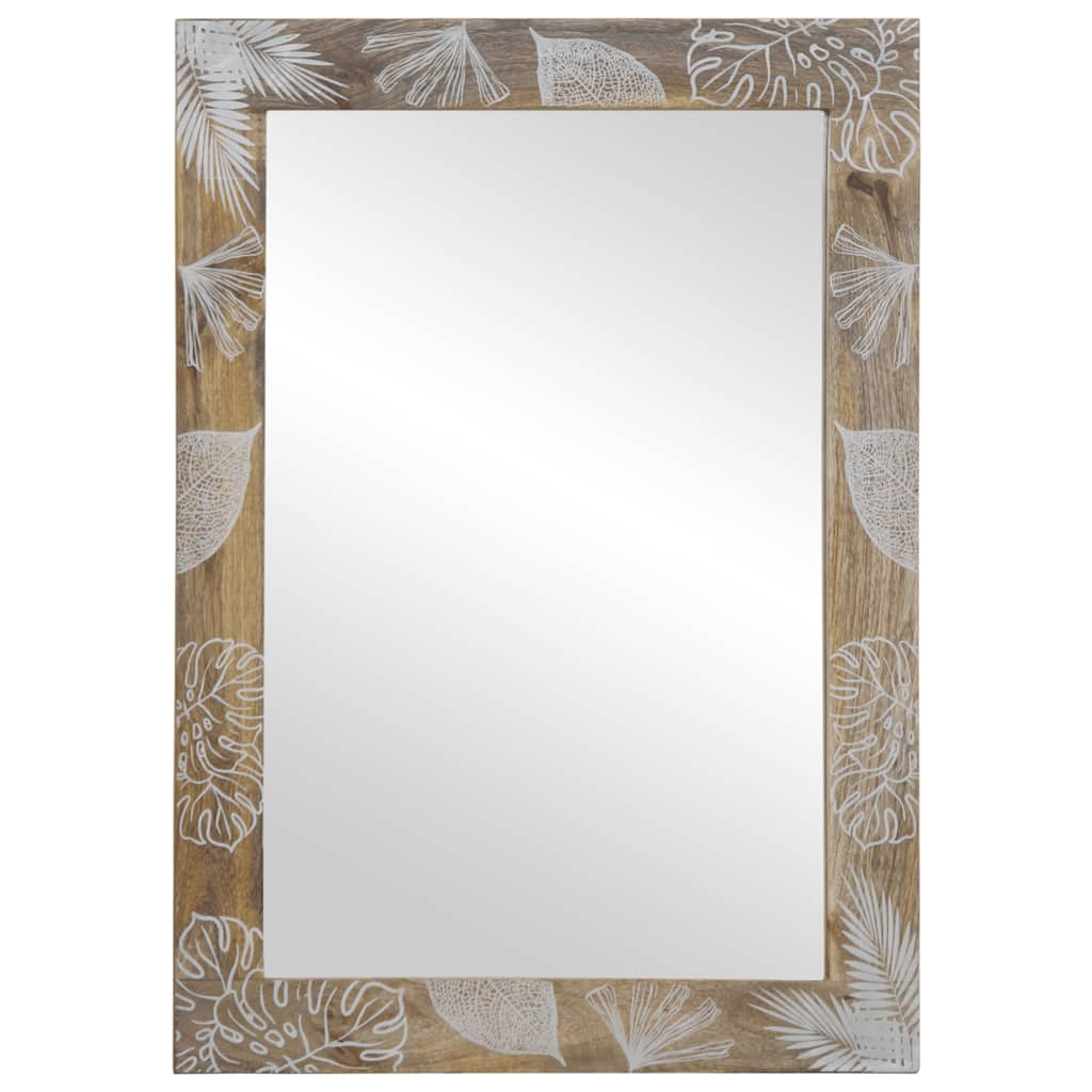 Bathroom Mirror Grey 50x3x70 cm Solid Mango Wood