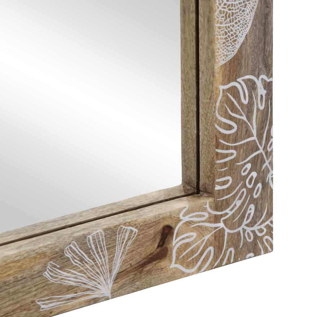 Bathroom Mirror Grey 50x3x70 cm Solid Mango Wood