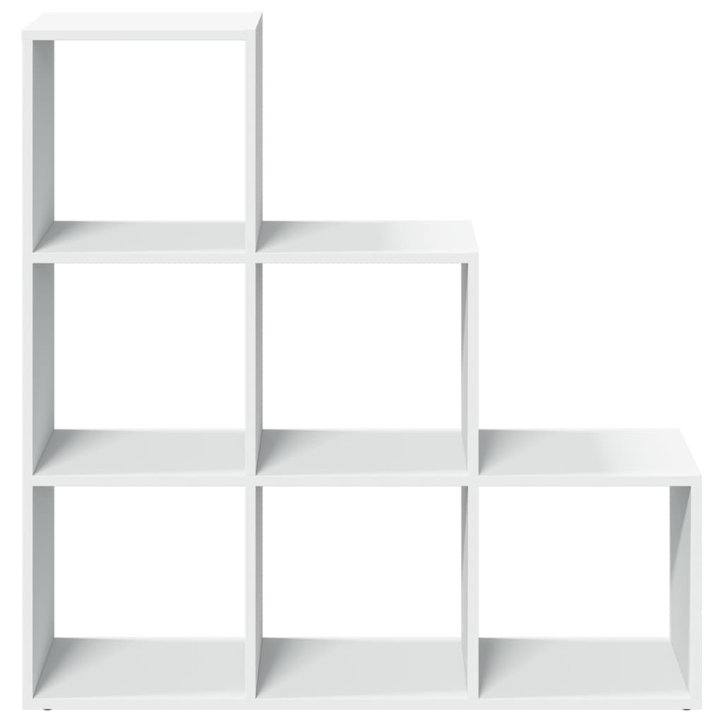 Room Divider Bookcase 3 Tiers White 99x29x99 cm Wood Material