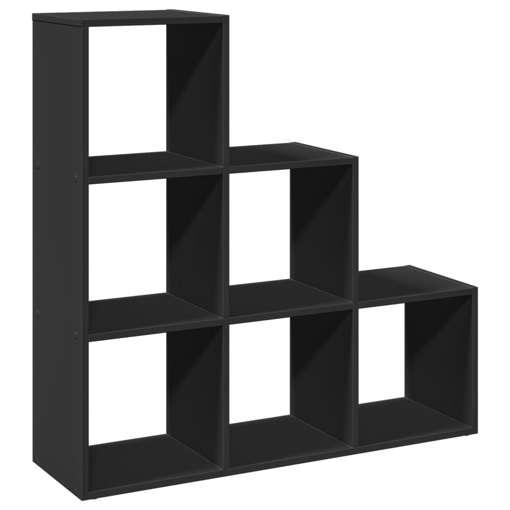 Room Divider Bookcase 3 Tiers Black 99x29x99 cm