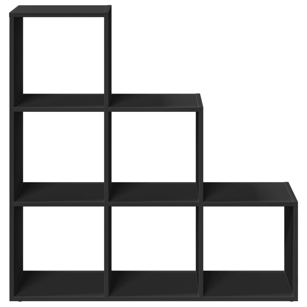 Room Divider Bookcase 3 Tiers Black 99x29x99 cm