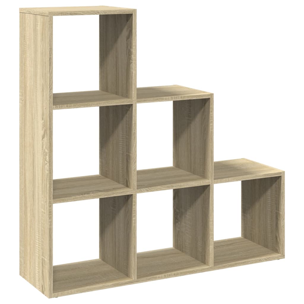 Room Divider Bookcase 3 Tiers Sonoma Oak 99x29x99 cm