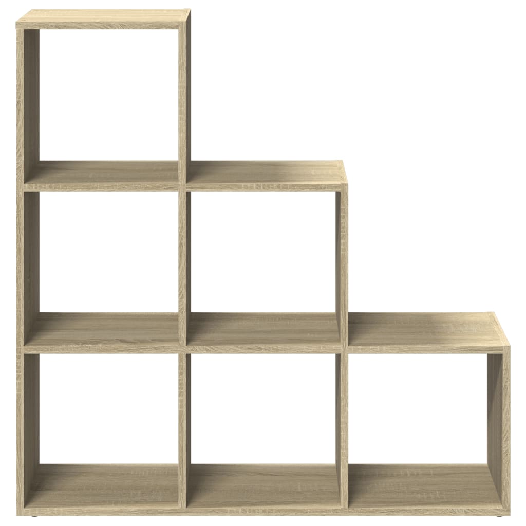 Room Divider Bookcase 3 Tiers Sonoma Oak 99x29x99 cm