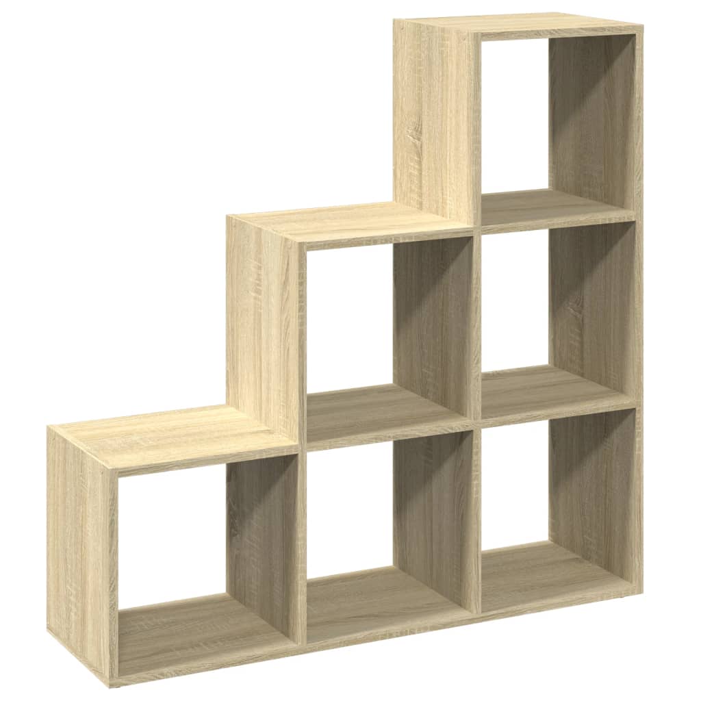 Room Divider Bookcase 3 Tiers Sonoma Oak 99x29x99 cm