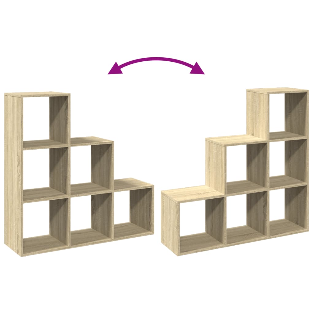 Room Divider Bookcase 3 Tiers Sonoma Oak 99x29x99 cm