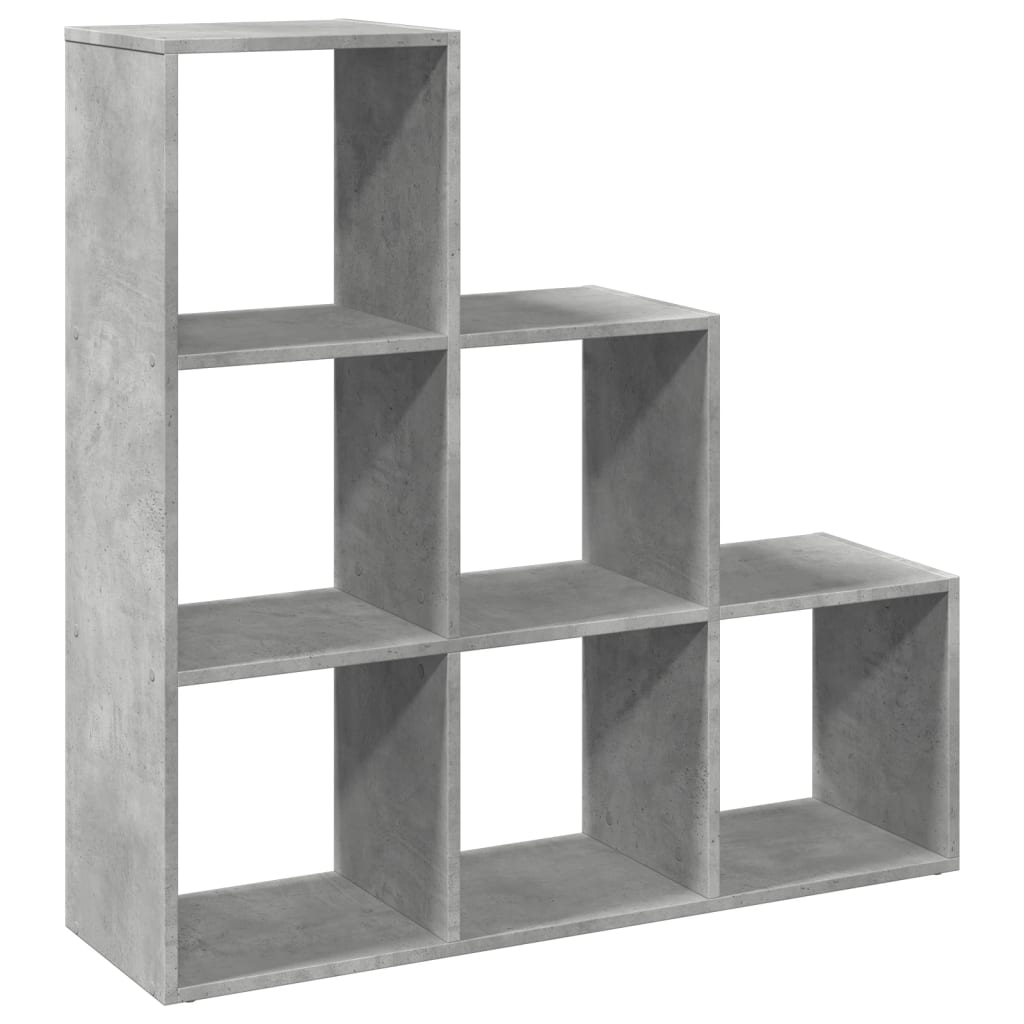 Room Divider Bookcase 3 Tiers Concrete Grey 99x29x99 cm