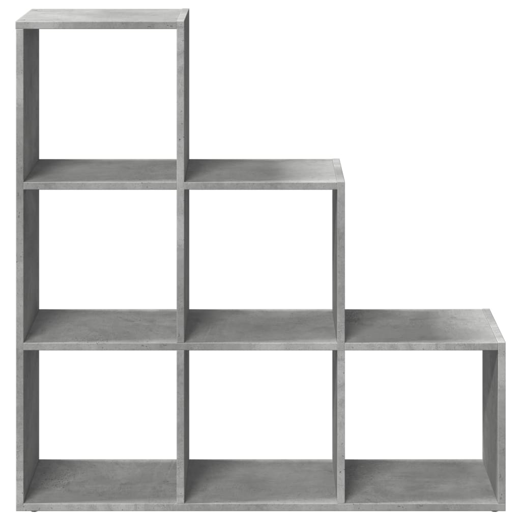 Room Divider Bookcase 3 Tiers Concrete Grey 99x29x99 cm