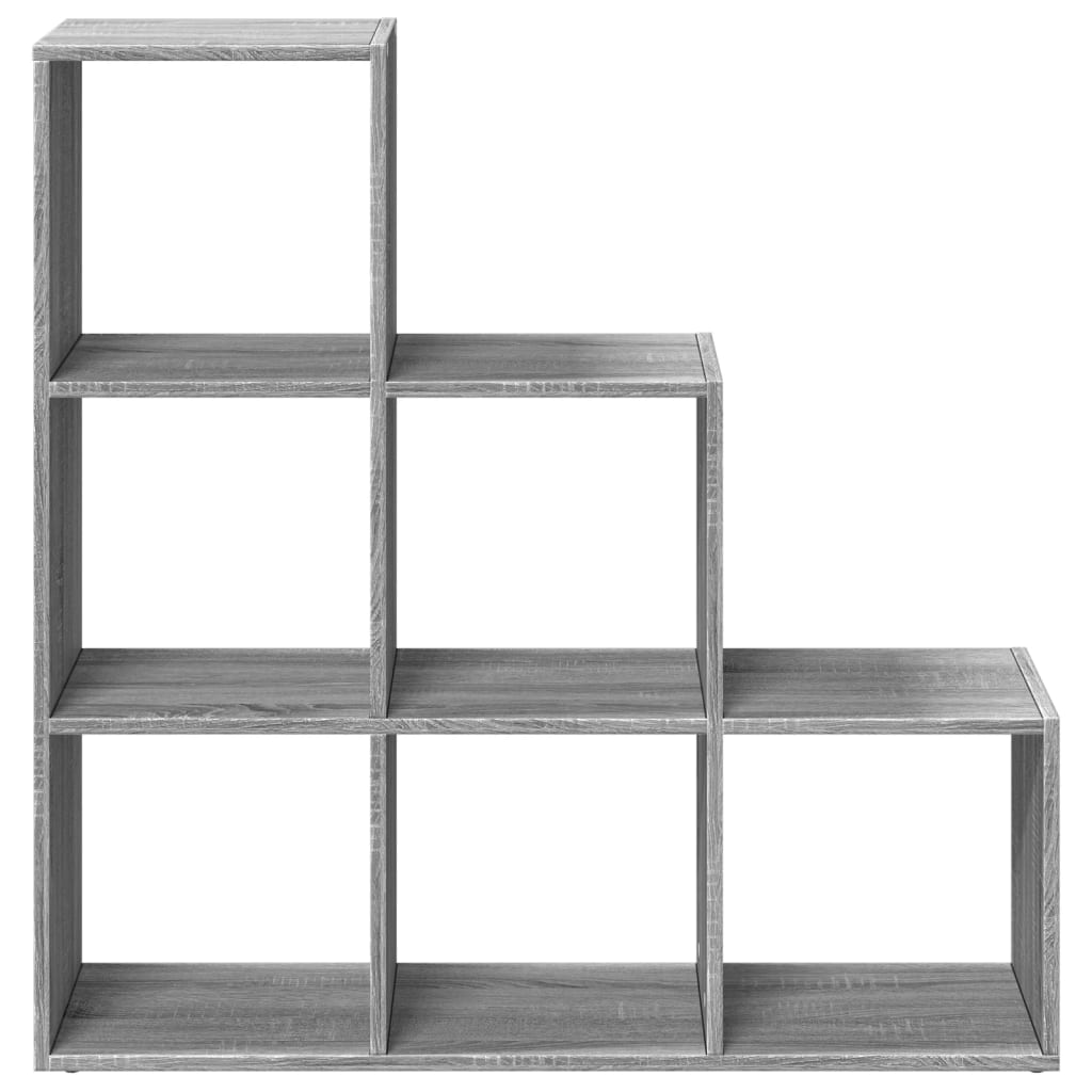 Room Divider Bookcase 3 Tiers Gray Sonoma 99x29x99 cm