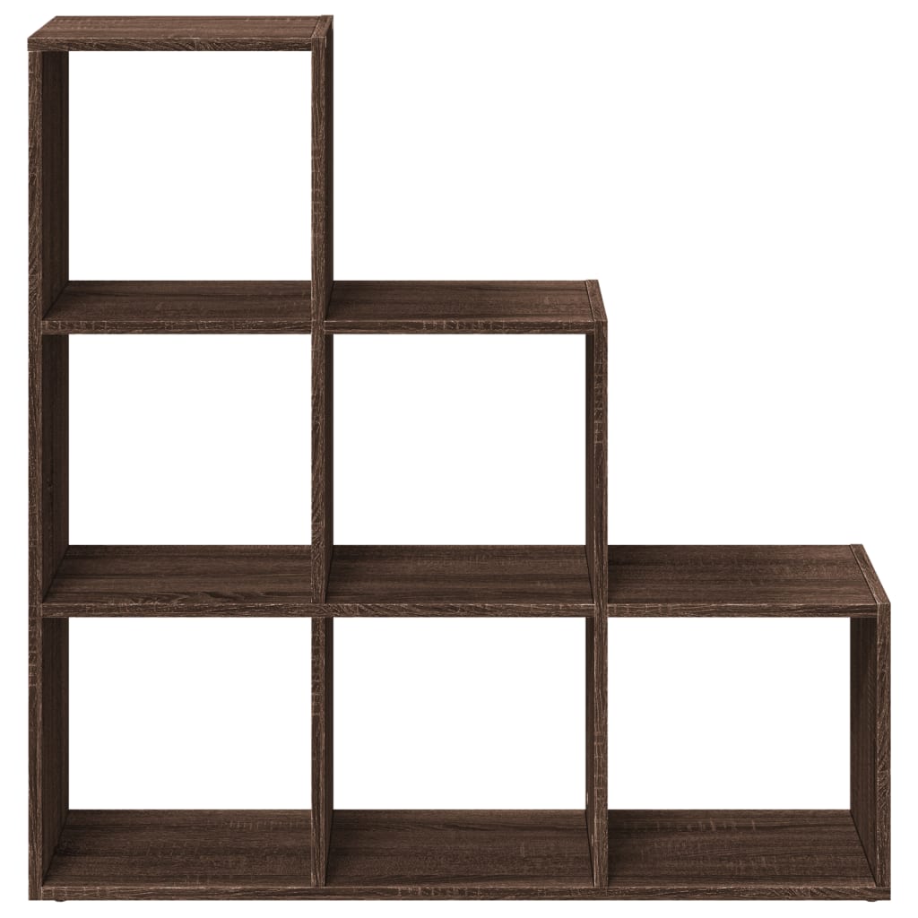 Room Divider Bookcase 3 Tiers Brown Oak Look 99x29x99 cm