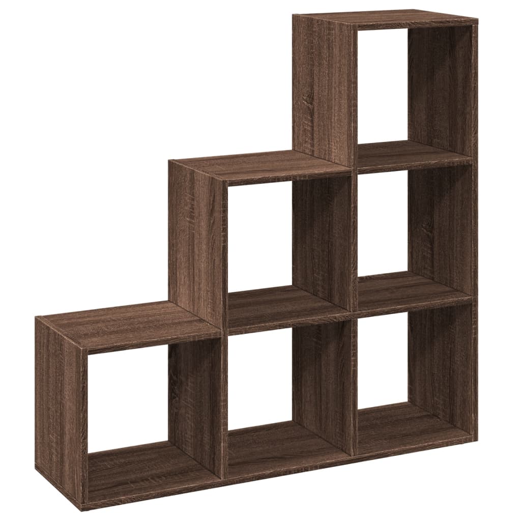 Room Divider Bookcase 3 Tiers Brown Oak Look 99x29x99 cm