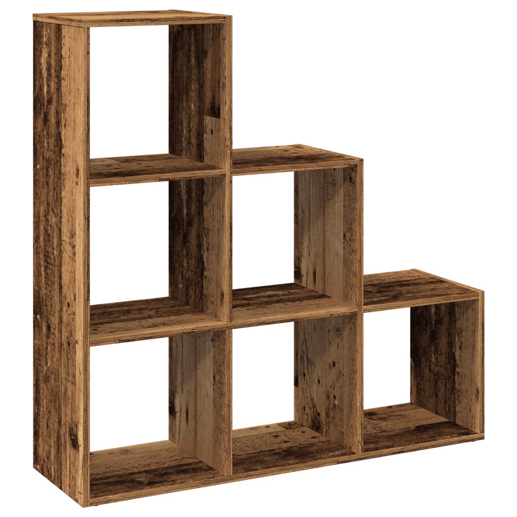 Room Divider Bookcase 3 Tiers Old Wood Look 99x29x99 cm