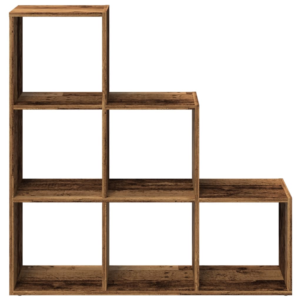 Room Divider Bookcase 3 Tiers Old Wood Look 99x29x99 cm