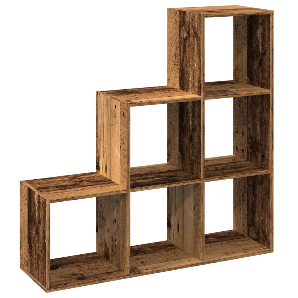 Room Divider Bookcase 3 Tiers Old Wood Look 99x29x99 cm