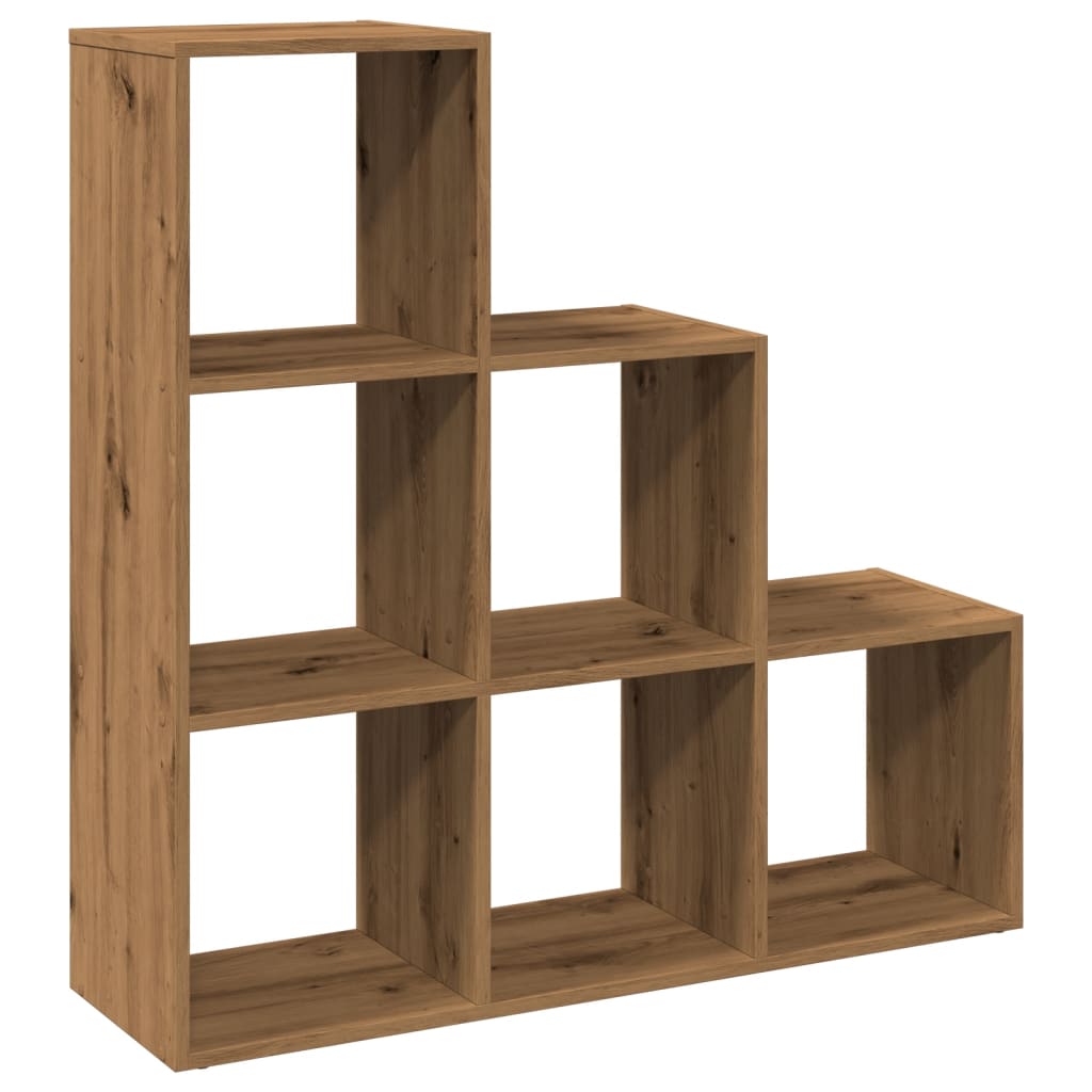 Room Divider Bookcase 3 Tiers Artisan Oak 99x29x99 cm