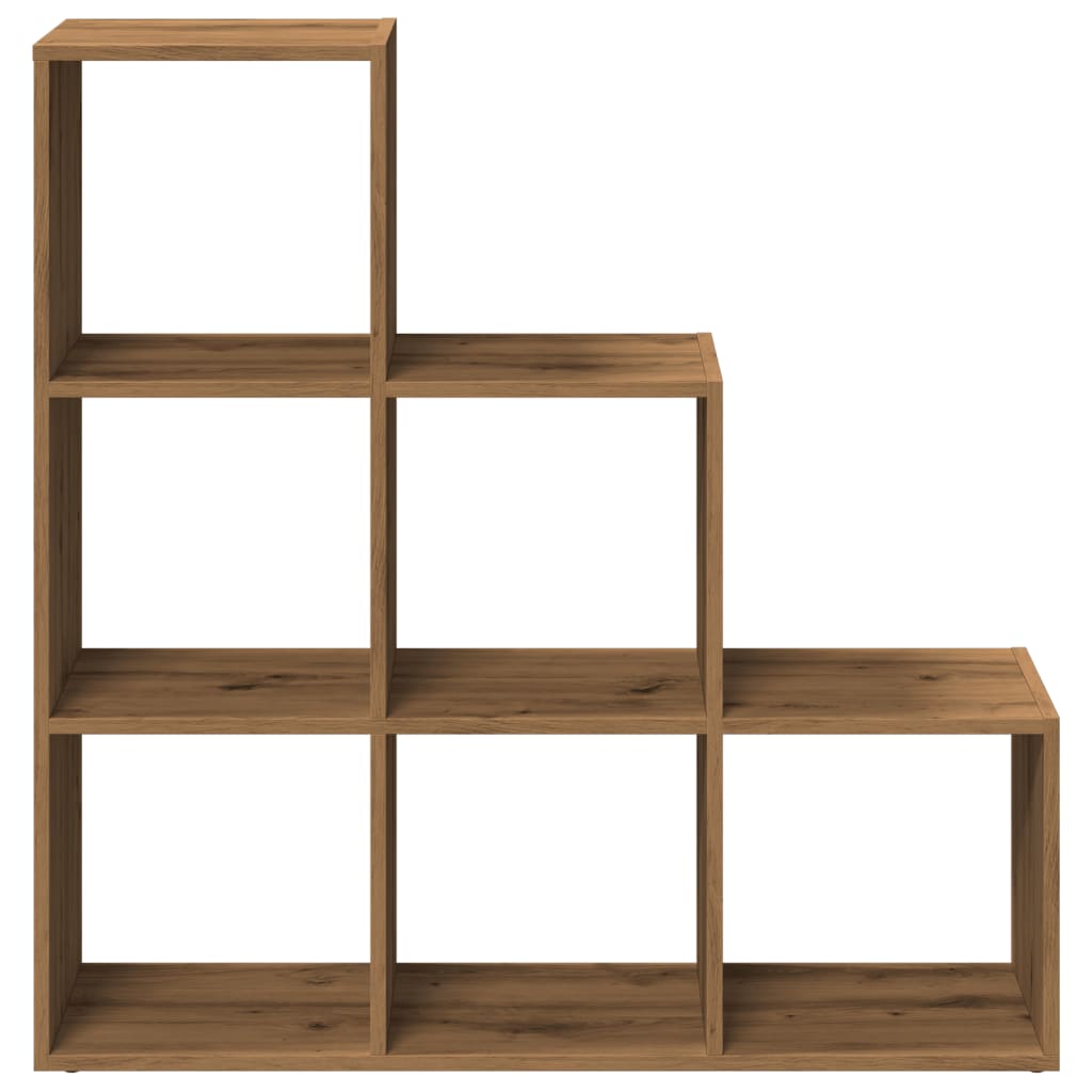 Room Divider Bookcase 3 Tiers Artisan Oak 99x29x99 cm