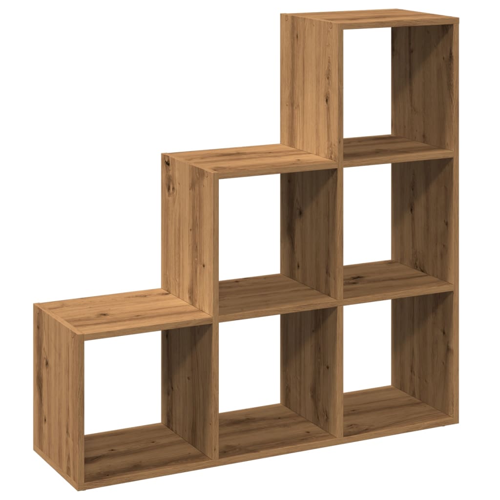 Room Divider Bookcase 3 Tiers Artisan Oak 99x29x99 cm