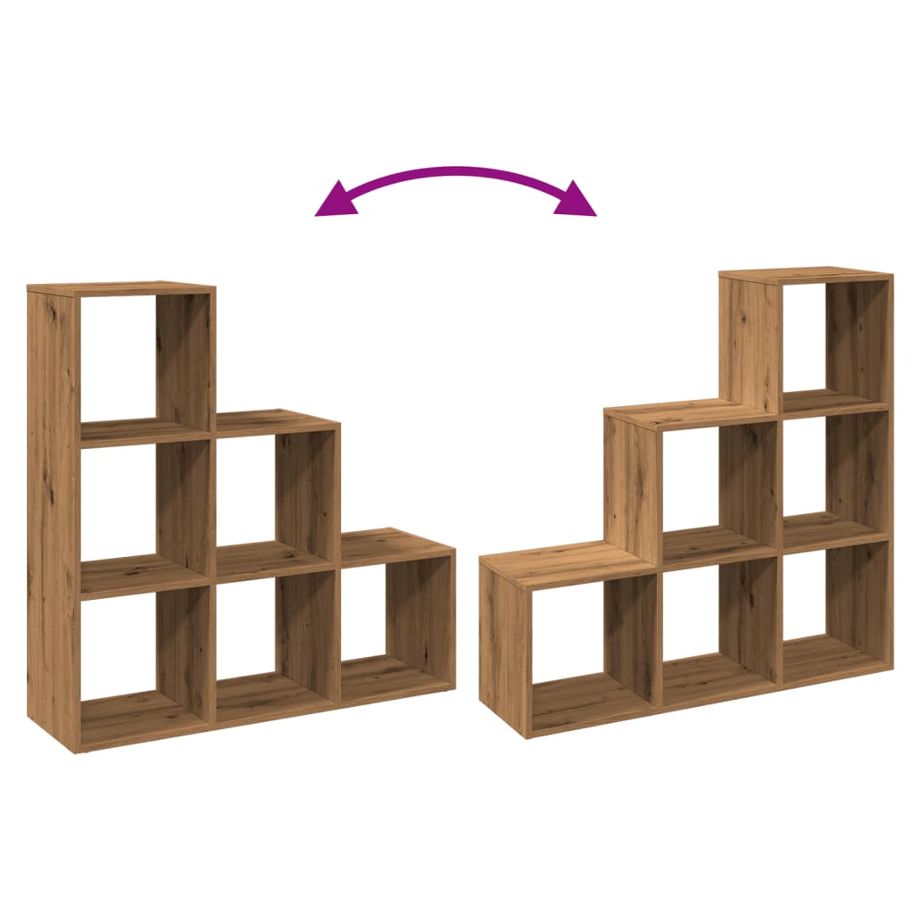 Room Divider Bookcase 3 Tiers Artisan Oak 99x29x99 cm