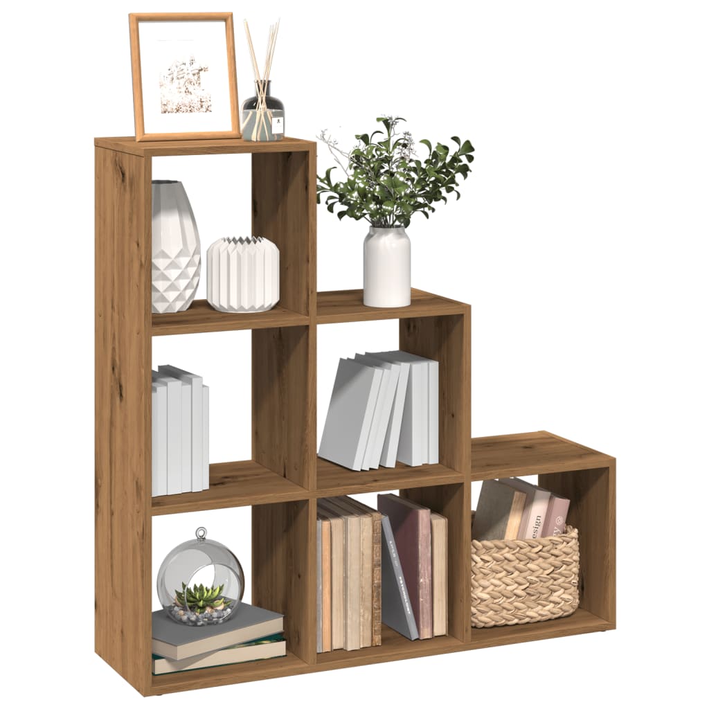 Room Divider Bookcase 3 Tiers Artisan Oak 99x29x99 cm