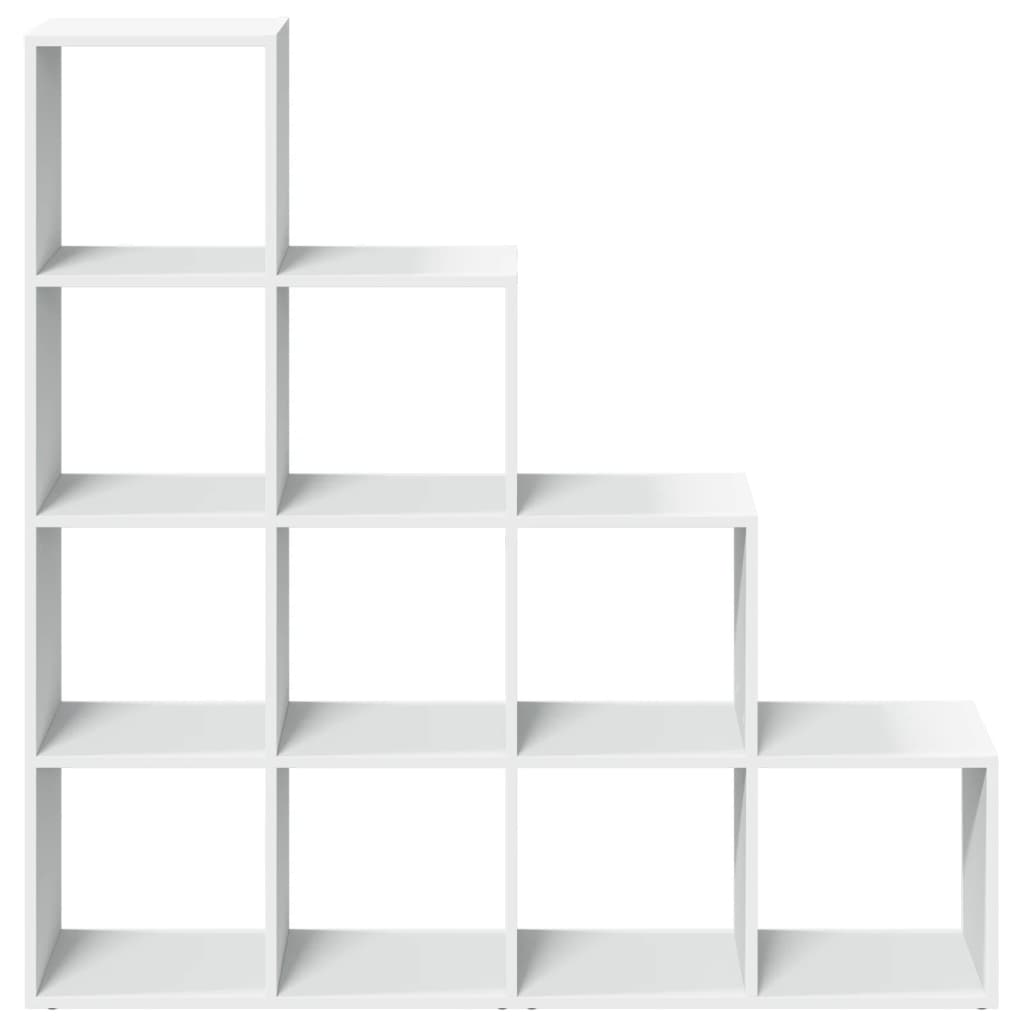 Room Divider Bookcase 4 Levels White 131.5x29x131.5 cm