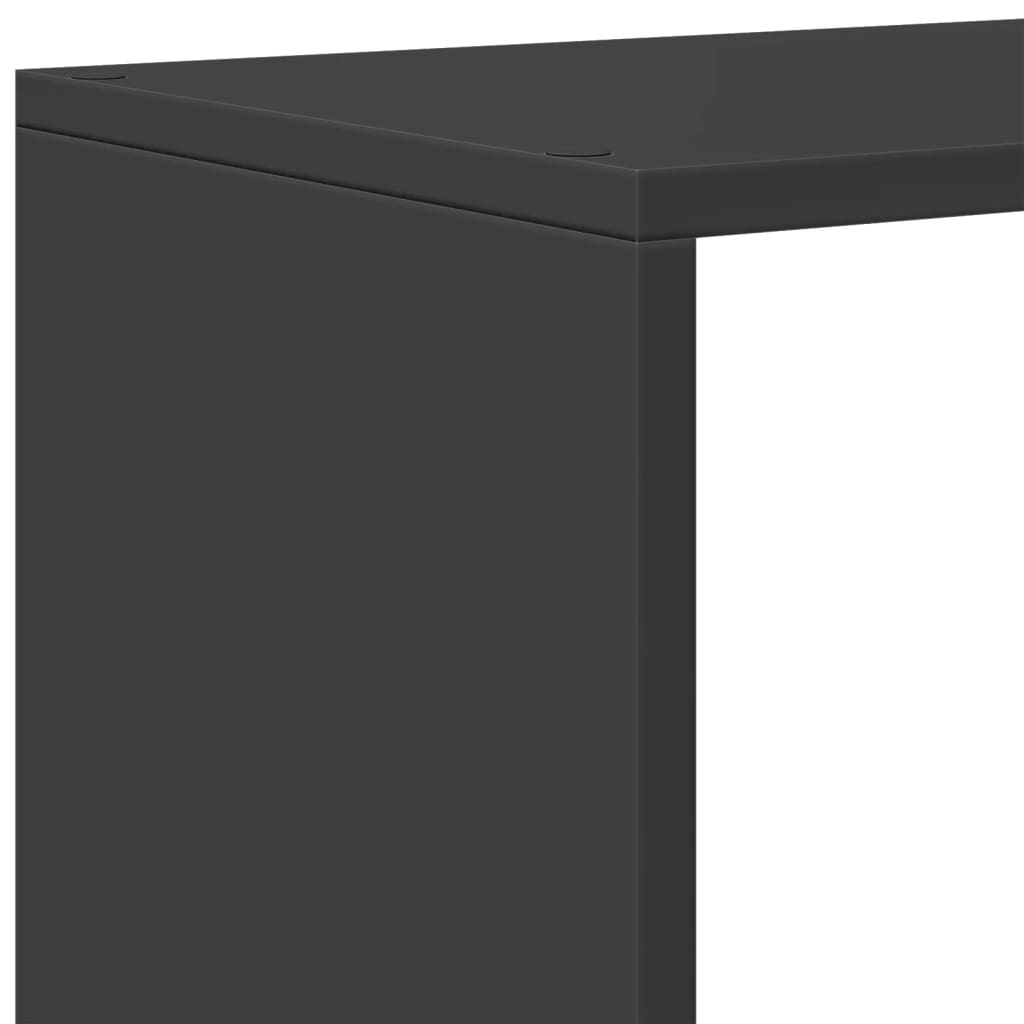 Room Divider Bookcase 4 Levels Black 131.5x29x131.5 cm