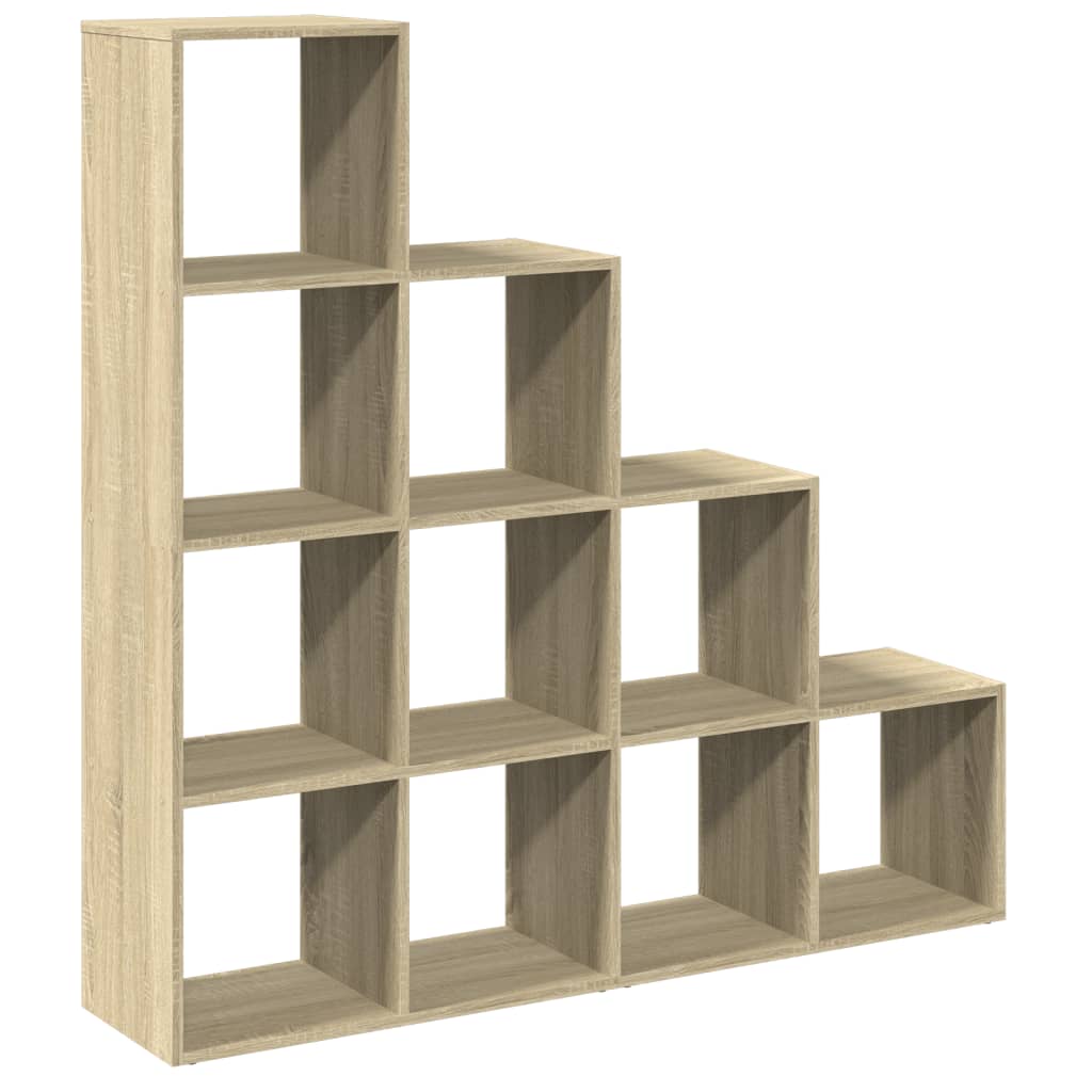 Raumteiler-Bücherregal 4 Stufen Sonoma-Eiche 131,5x29x131,5 cm