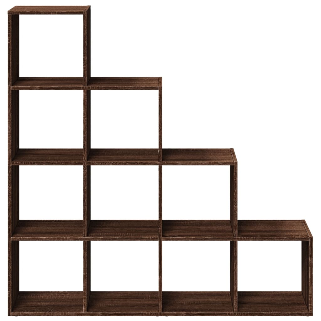 Room Divider Bookcase 4 Levels Brown Oak 131.5x29x131.5 cm