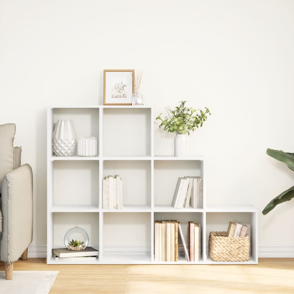 Room Divider Bookcase 3 Levels White 137.5x29x103.5 cm