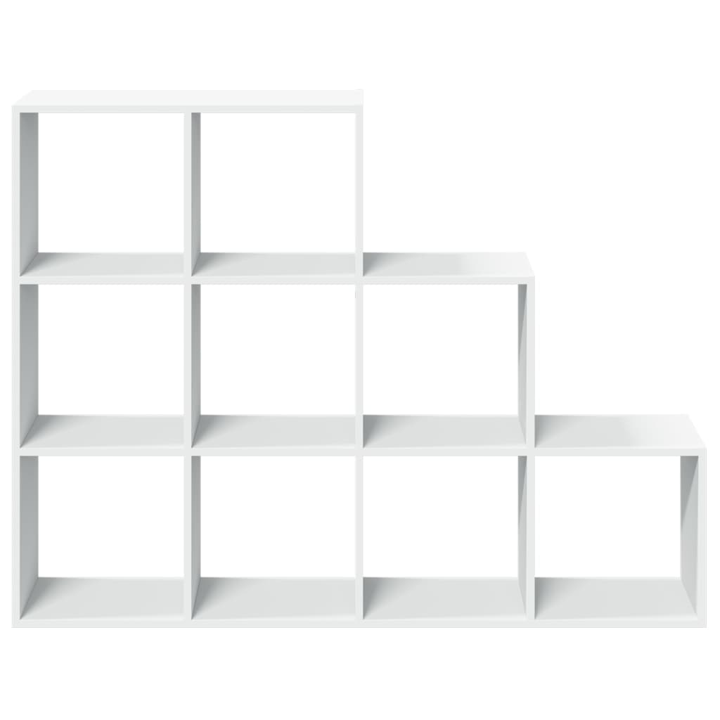 Room Divider Bookcase 3 Levels White 137.5x29x103.5 cm