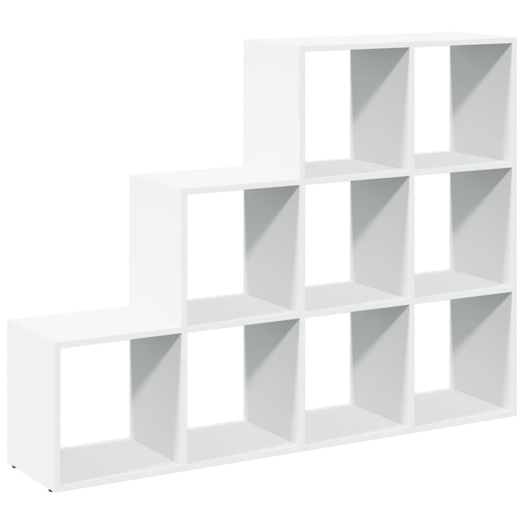 Room Divider Bookcase 3 Levels White 137.5x29x103.5 cm