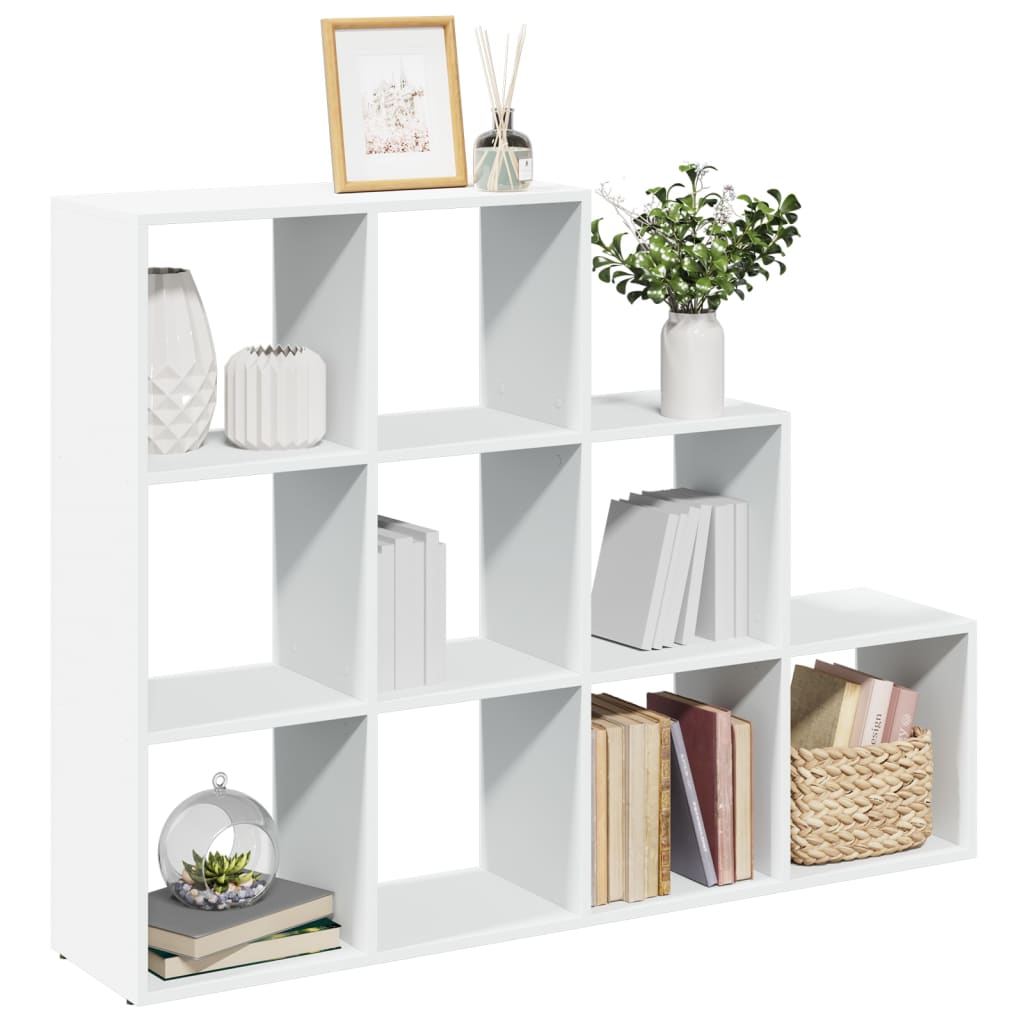 Room Divider Bookcase 3 Levels White 137.5x29x103.5 cm