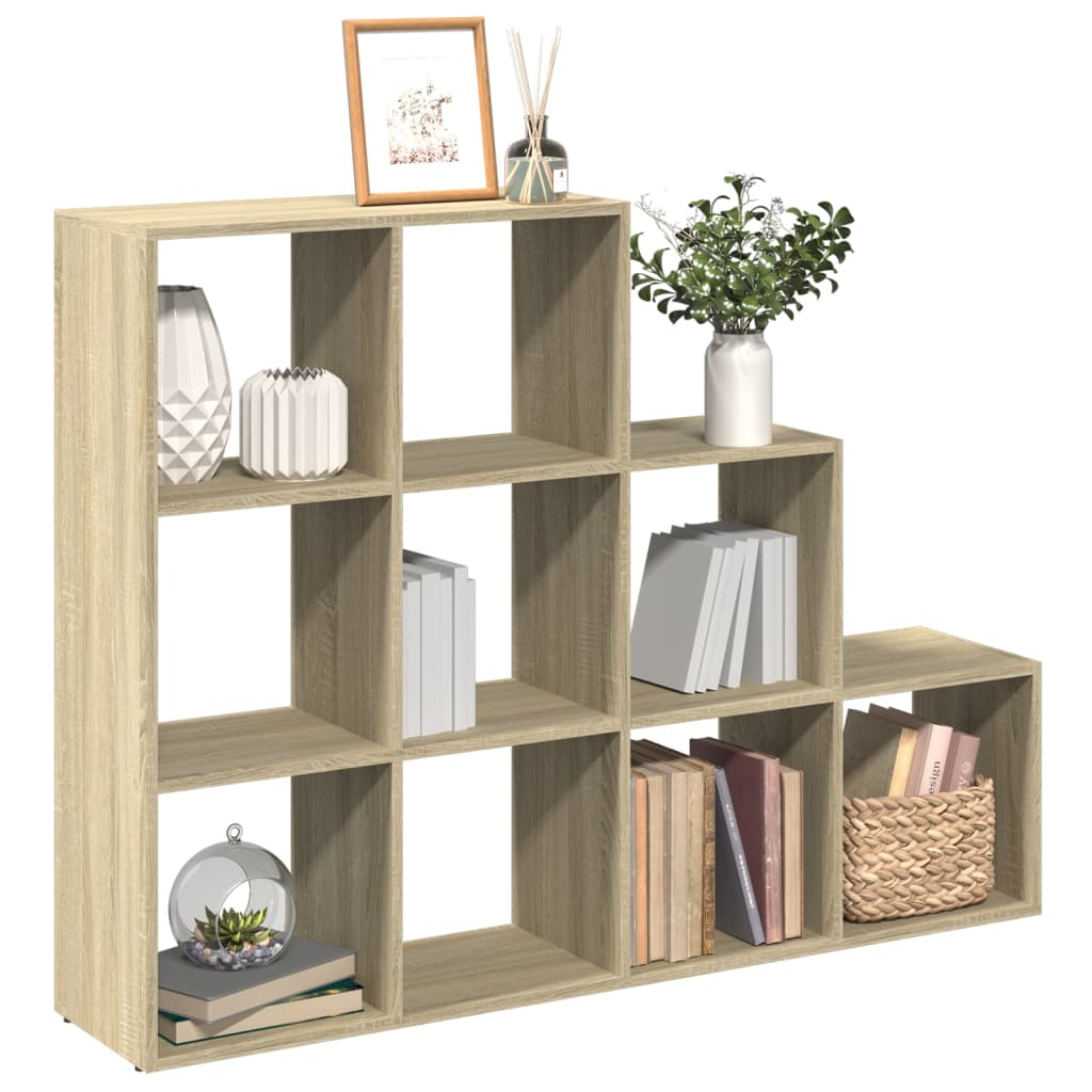 Room Divider Bookcase 3 Levels Sonoma Oak 137.5x29x103.5 cm