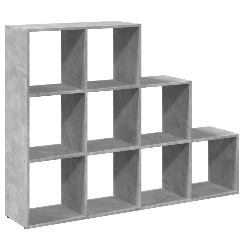 Room Divider Bookcase 3 Levels Concrete Grey 137.5x29x103.5 cm