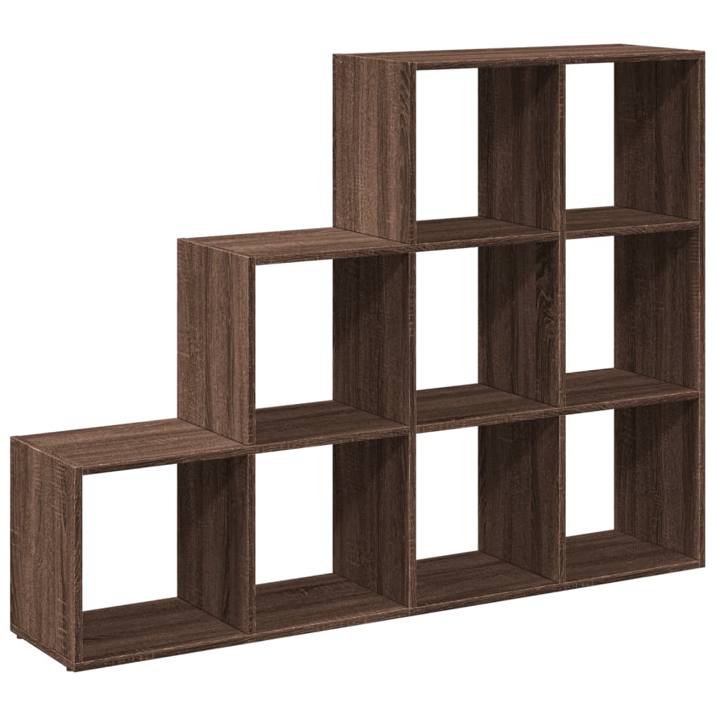 Room Divider Bookcase 3 Levels Brown Oak 137.5x29x103.5 cm