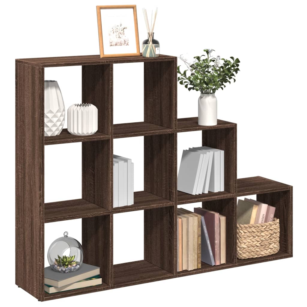 Room Divider Bookcase 3 Levels Brown Oak 137.5x29x103.5 cm