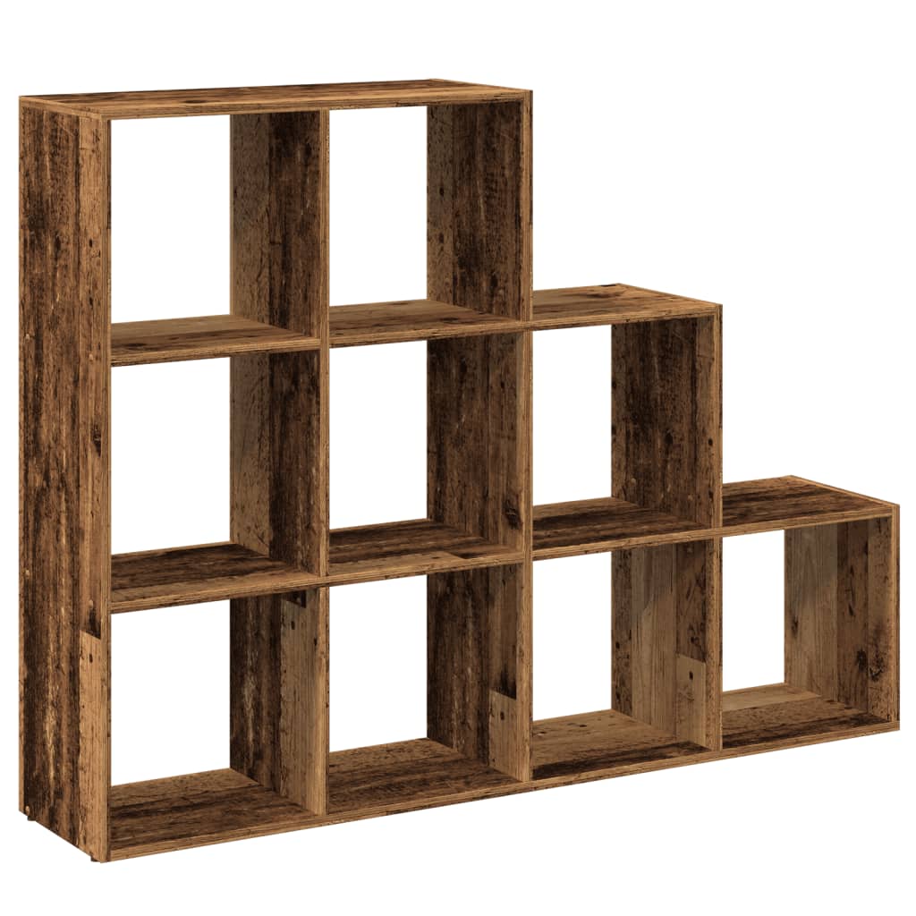 Room Divider Bookcase 3 Levels Old Wood Look 137.5x29x103.5 cm