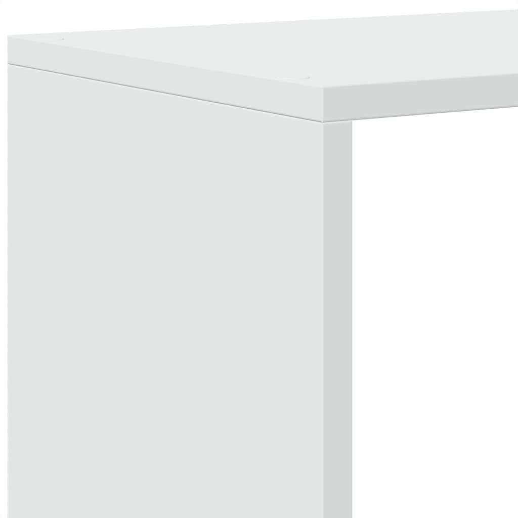 Room Divider Bookcase 3 Levels White 123x29x123cm Wood Material