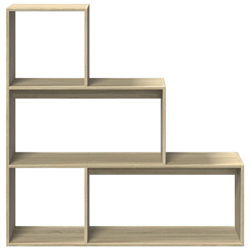 Room Divider Bookcase 3 Levels Sonoma Oak 123x29x123 cm