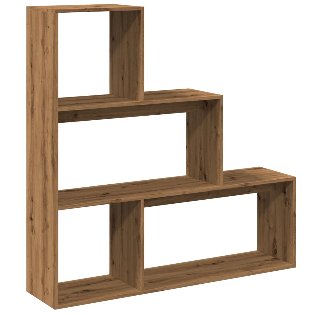 Room Divider Bookcase 3 Levels Artisan Oak 123x29x123 cm