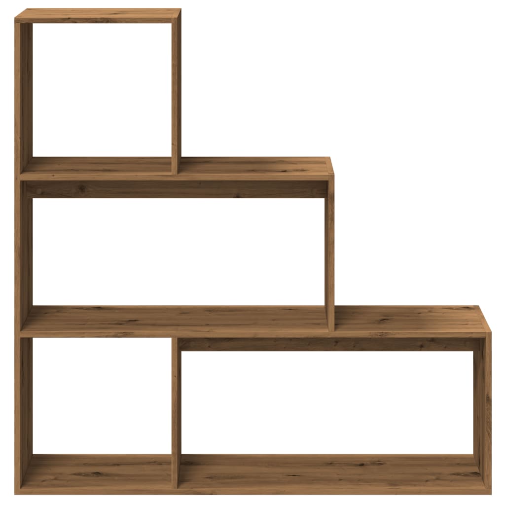 Room Divider Bookcase 3 Levels Artisan Oak 123x29x123 cm