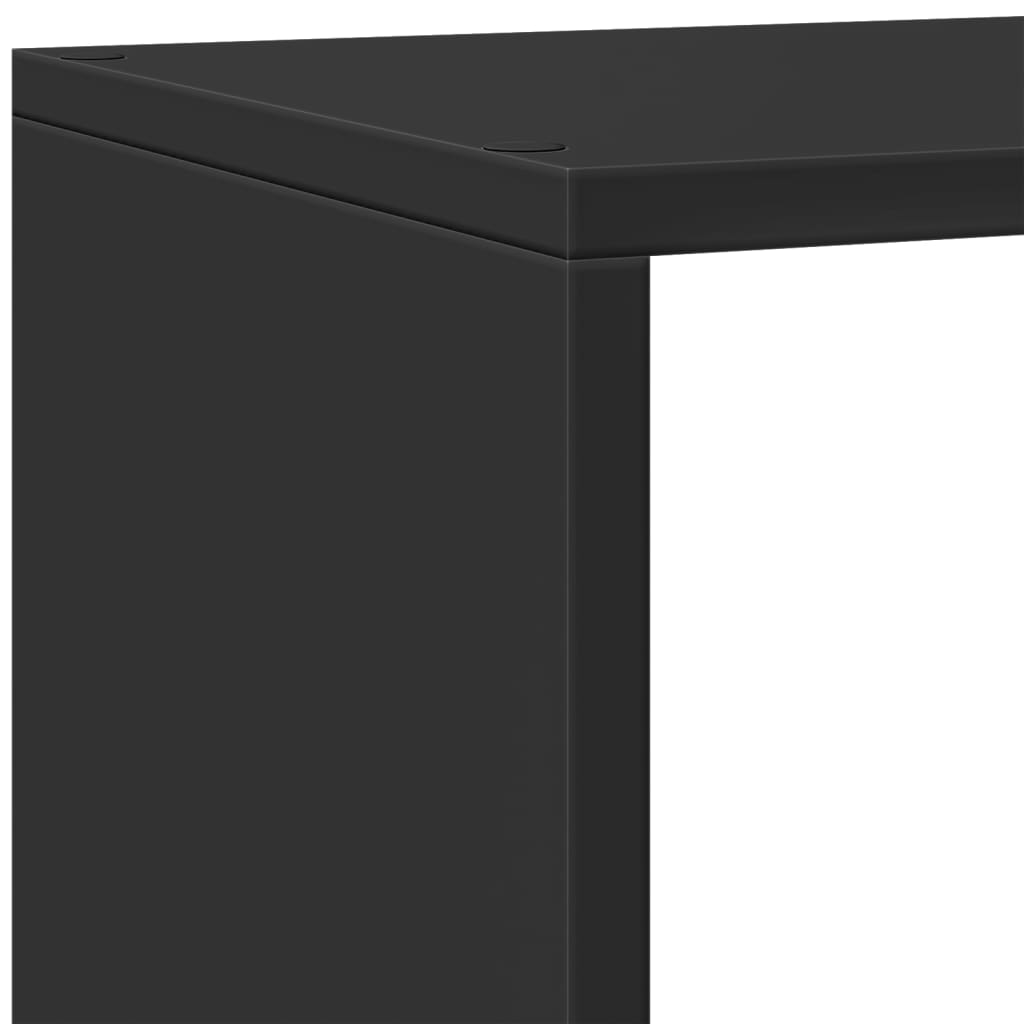 Room Divider Bookcase 4 Levels Black 143.5x29x143.5 cm