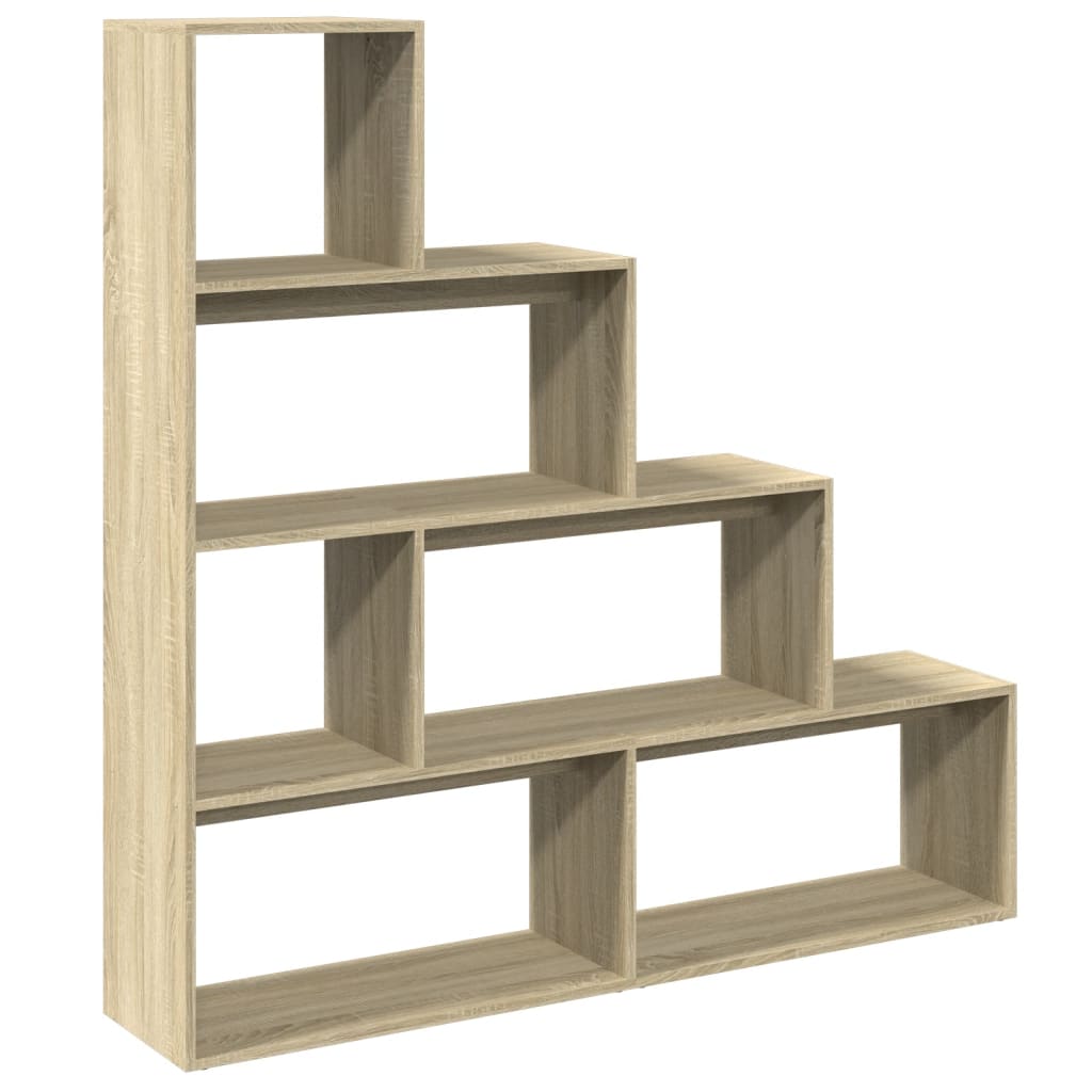 Room Divider Bookcase 4 Levels Sonoma Oak 143.5x29x143.5 cm