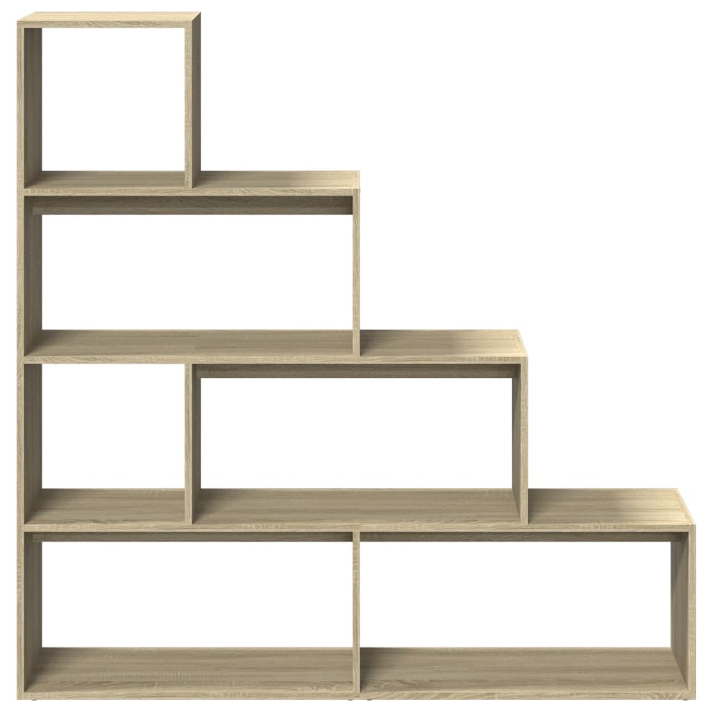 Room Divider Bookcase 4 Levels Sonoma Oak 143.5x29x143.5 cm