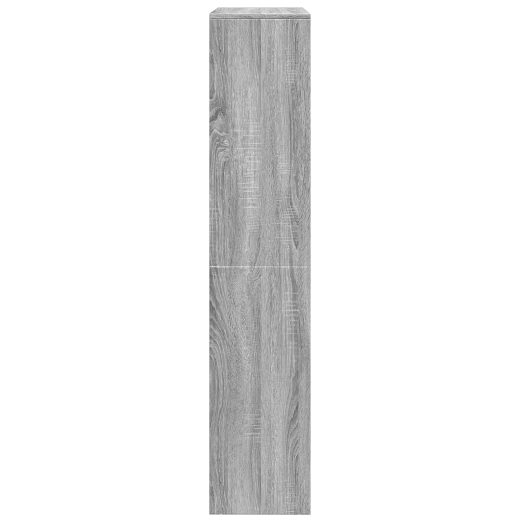 Room Divider Bookcase 4 Levels Gray Sonoma 143.5x29x143.5 cm