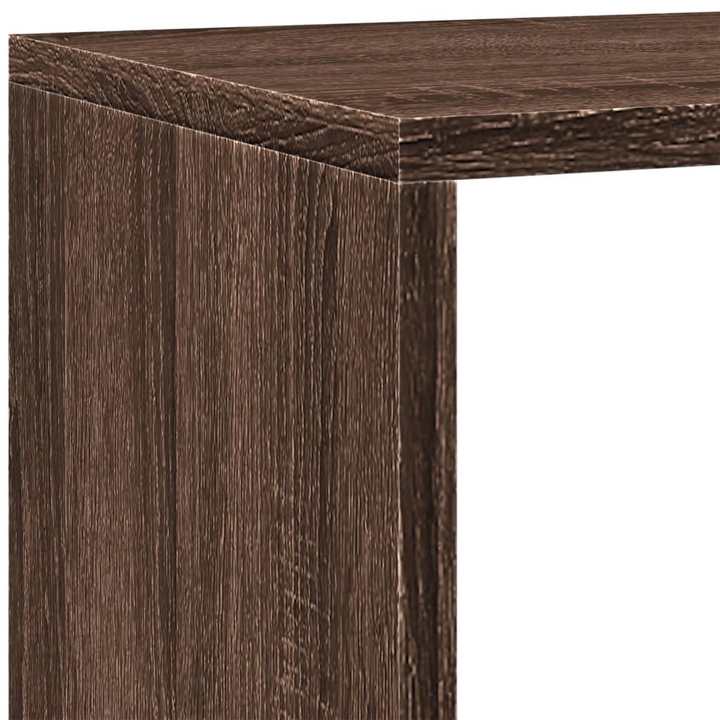 Room Divider Bookcase 4 Levels Brown Oak 143.5x29x143.5 cm