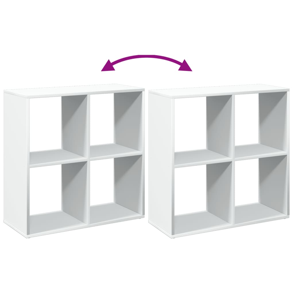 Room Divider Bookcase White 69.5x29x69.5 cm Wood Material