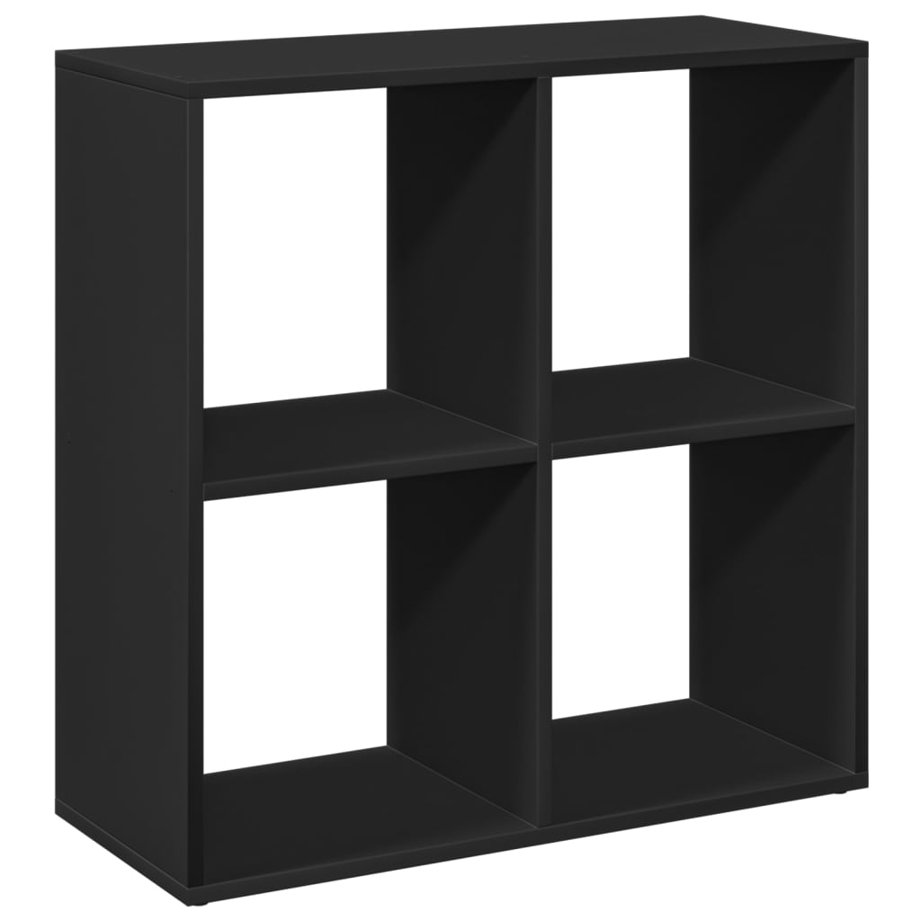 Room Divider Bookcase Black 69.5x29x69.5 cm Wood Material